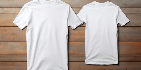 Wall Mural - Plain white t - shirt mockup template, with view, front, back