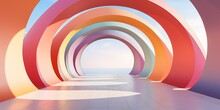 Abstract Architecture With Rainbow Arch