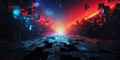 Poster - Abstract background. Geometric art design. Modern. Futuristic technology concept. Suit for poster, cover, banner, brochure, website, abstract with vibrant colors and textures