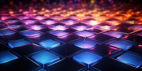 Poster - Abstract background hexagon pattern with glowing lights