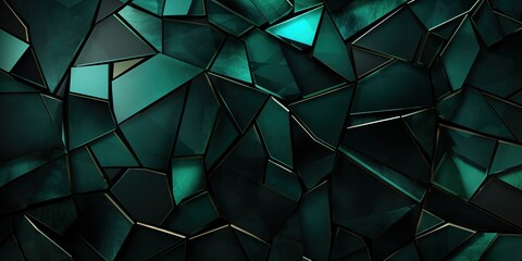 Poster - Black dark bottle green teal jade abstract background. Geometric shape