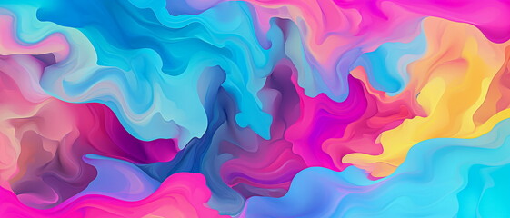 Wall Mural - seamless pattern of big and small gasoline rainbow colored stains on dar liquid, rounded abstract interconnected stains, blue turqiose, light grey, magenta, little yellow