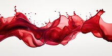 Flowing Velvet Red Wine Splash Frozen In An Abstract Futuristic Texture Isolated On A Transparent Background