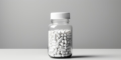 White pill bottle isolated on transparent or white background. mockup