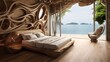 Design trifft Natur: Raum mit Holzelementen und Fensterfront
