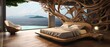 Natürliche Eleganz: Zimmer mit Holzakzenten und Panoramafenster