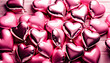 © anmitsu - Heart-shaped metallic balloons on pastel pink background. love concept. holiday celebration. Valentine's Day or wedding party