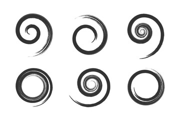 Canvas Print - Set of Spiral Design Elements. Abstract Swirl Icons.