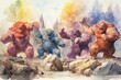 Massive trolls with boulders for fists - Generative AI