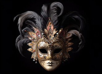 Ornate venetian carnival mask with intricate details close-up