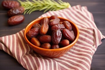 Sticker - bowl of dates on woven mat