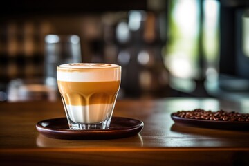 Poster - coffee with latte art on a counter