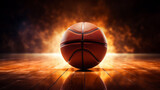 Fototapeta Sport - Basketball orange court ball sports game