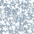 Seamless delicate pattern with spring tropical line silhouette flowers. Many kind of bright spring  flowers illustration.