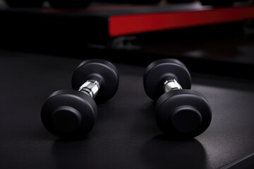 Sticker - two small dumbbells on a black gym mat