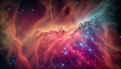 Wall Mural - A Colorful Nebula in the Sky
