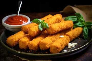 Poster - mozzarella sticks with stretchy cheese pull