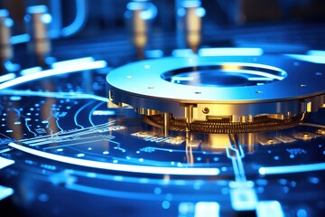Fototapete - Close-up of the silicon matrix