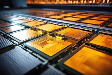 Fototapete - Close-up of the silicon matrix