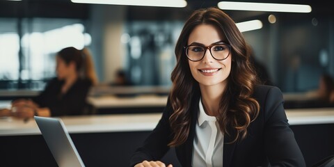 Poster - Distance education or work, young girls