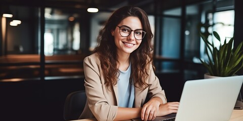Poster - Distance education or work, young girls