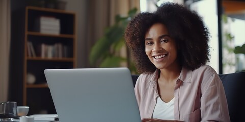 Poster - Distance education or work, young girls