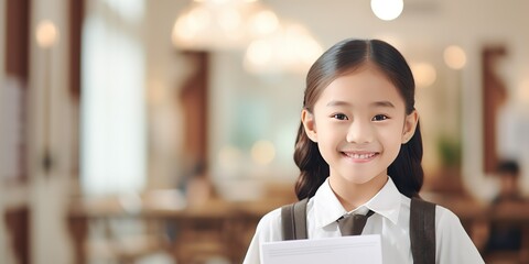 Poster - A little girl is learning
