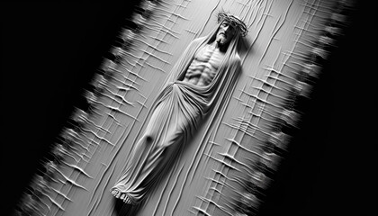 Canvas Print - Linen of Redemption: Christ's Resurrected Form