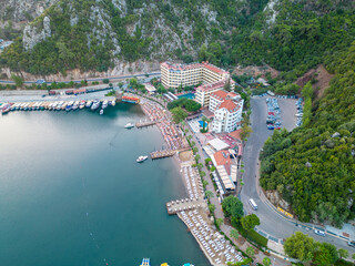 Wall Mural - İcmeler Bay drone view in Marmaris Town of Turkey