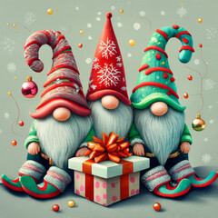 adorable three elves for christmas