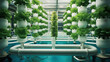 aquaponics - Organic modern hydroponic aquaponic vegetable farm .Concept for healthy food product - Plant vertical farms producing plant vaccines -  Ai
