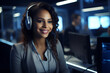 call center operator with headset
