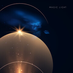 Wall Mural - magic and mystery light effect. sacred isoteric glow. cosmos, star and space transparent design.