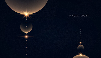 Wall Mural - Magic and mystery light effect. Sacred isoteric glow. Cosmos, star and space transparent design.