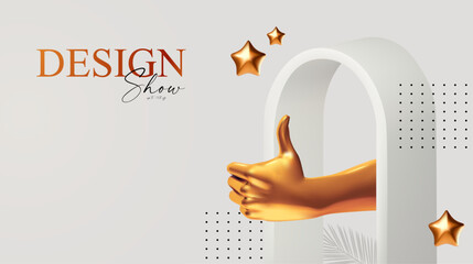 Wall Mural - 3d realistic premium product display design template. white scene geometric composition. elegant vec