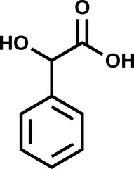 Wall Mural - Mandelic acid structural formula, vector illustration 