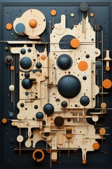 Aufkleber - a digital art piece with circles and shapes. ai image.