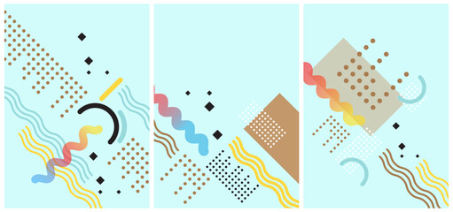 Leinwandbilder - Geometric banner. Set of vector illustrations. Clean style backgrounds