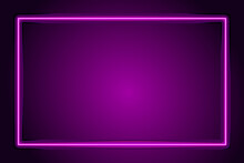 Pink Neon Frame On A Dark Background