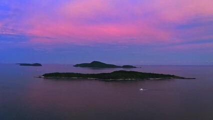 Wall Mural - Tropical island panorama with vivid sky. Thailand seascape nature