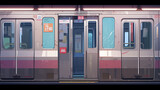 Fototapeta  - a side view of the doors of a subway train