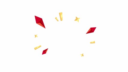 Poster - Gems precious frame rotating 2D object animation. Round border gemstones stones flat cartoon 4K video, transparent alpha channel. Expensive luxury circular animated element on white background