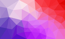 Red Purple Background With Triangle Square Geometric Pattern.bright Poly Abstract Background Texture.	