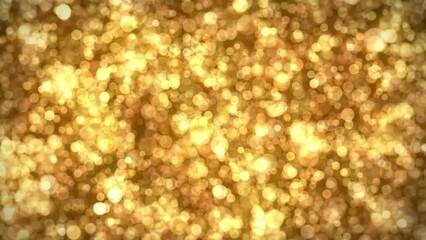 Wall Mural - abstract christmas background of a blurred bokeh of animated golden light particles in a seamless lo