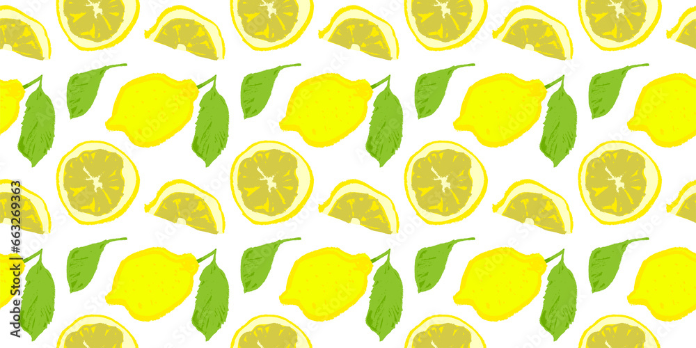 Lemon seamless pattern for Citrus fruit wallpaper on transparent ...