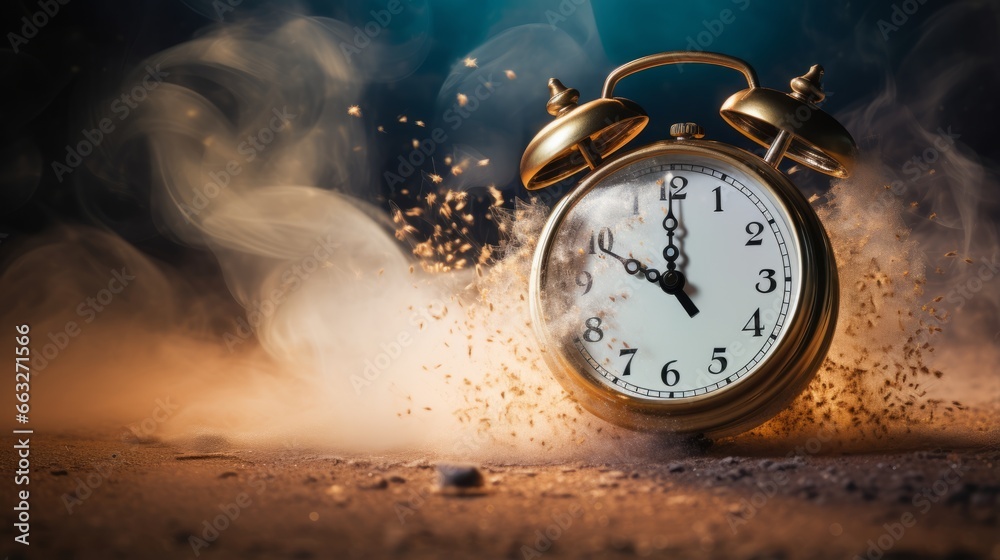 Time goes by fast with vintage clock. Generative AI Stock Illustration ...