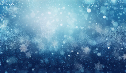 Poster - Blue wallpaper with snowflakes