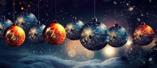Poster - Christmas ornaments wallpaper