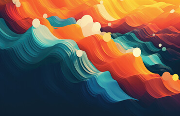 Poster - Abstract illustration of colourful waves