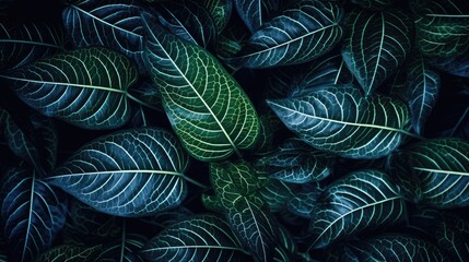 Poster - closeup nature view of tropical leaf background